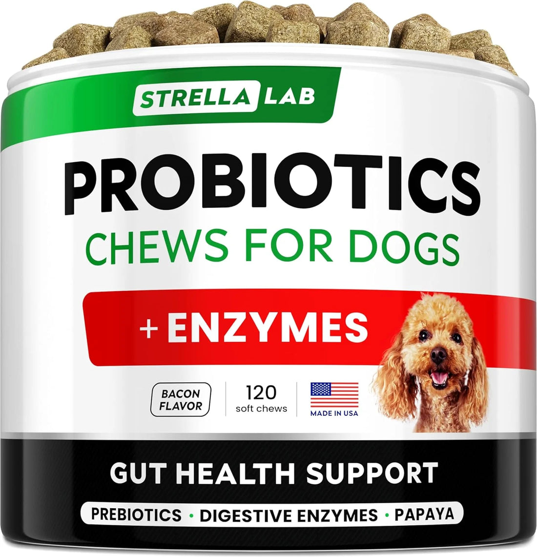 Delicious Probiotic Chews for Dogs - Digestive Enzymes & Gut Health Treats for Happy Tummies!