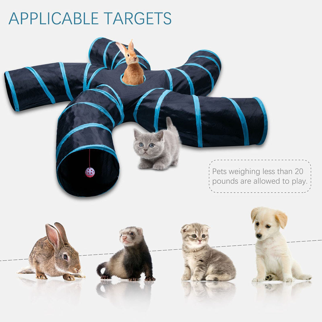 Foldable Pet Cat Tunnel